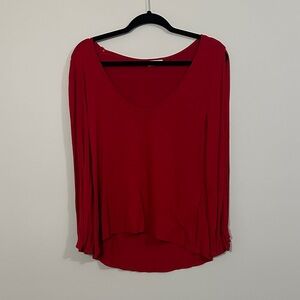 Tobi Vibrant Red Long Sleeve Top
